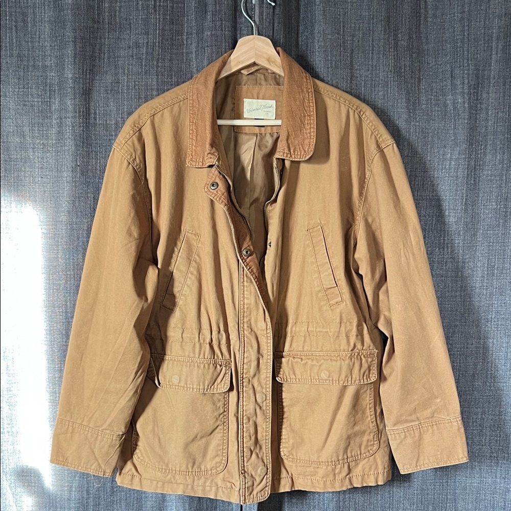 Universal thread tan camel farm chore jacket corduroy collar XXL